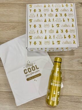 Disney Vacation Club Gold Member Stainless Bottle with stay cool neck towel